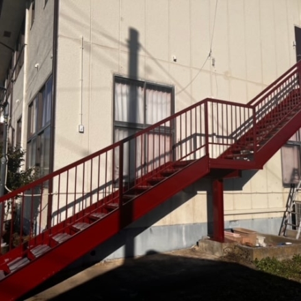 鉄骨階段　ダイナミックムキマイルド　無機塗装