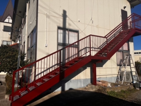 鉄骨階段　ダイナミックムキマイルド　無機塗装